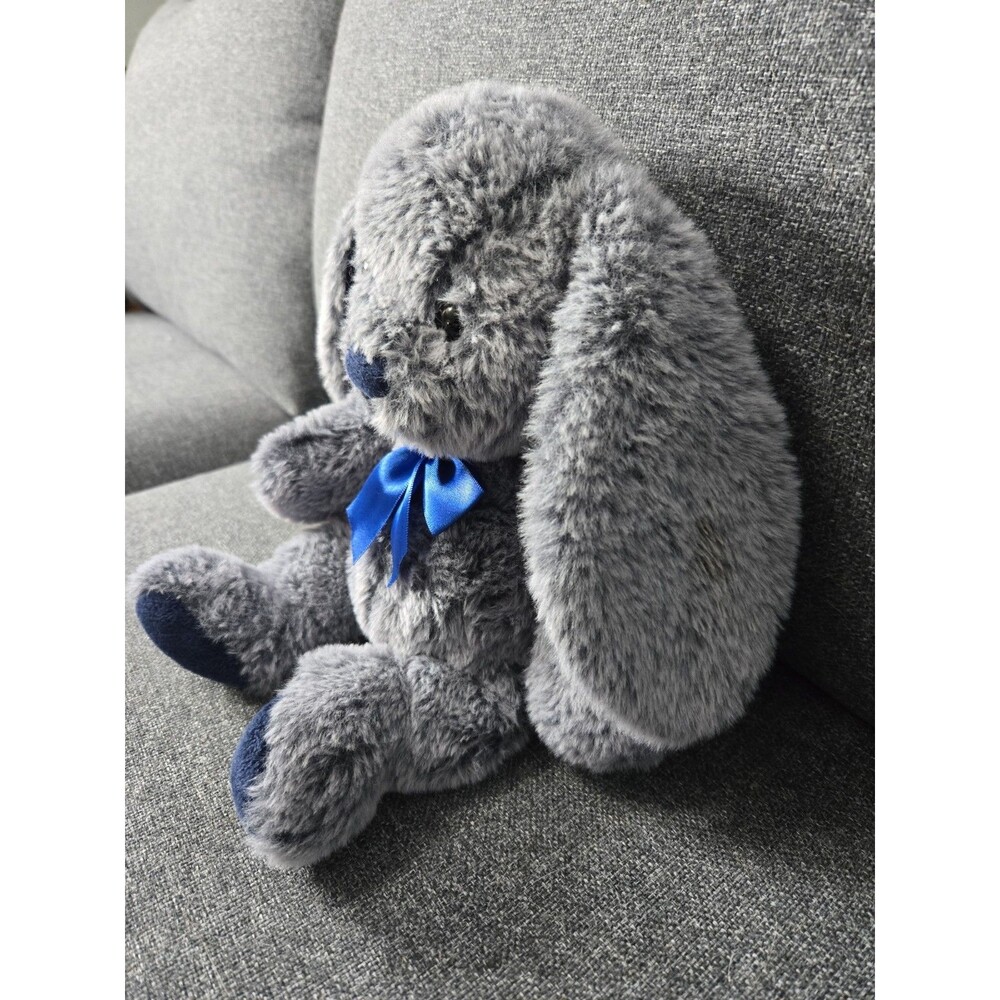KAISIYANG INTERNATIONAL Bunny Rabbit Plush Blue Bow Floppy Ears soft toy - Picture 3 of 5